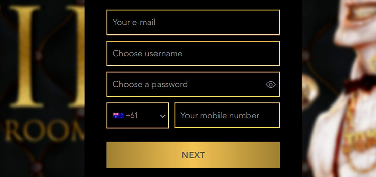 Illustration of a registration form with email, password and currency fields